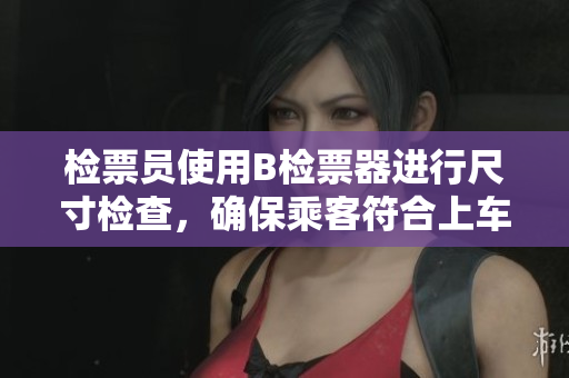 检票员使用B检票器进行尺寸检查，确保乘客符合上车规定