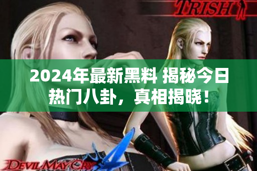 2024年最新黑料 揭秘今日热门八卦，真相揭晓！