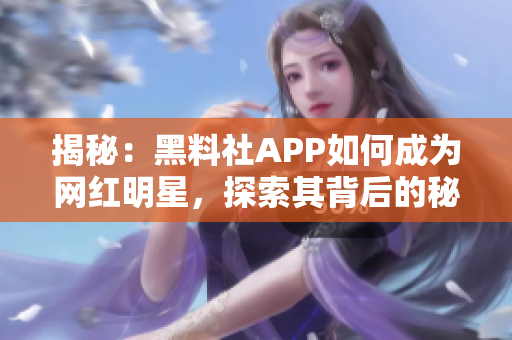 揭秘：黑料社APP如何成为网红明星，探索其背后的秘密机制和用户体验