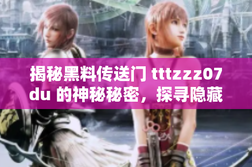 揭秘黑料传送门 tttzzz07du 的神秘秘密，探寻隐藏在网络背后的故事