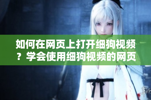 如何在网页上打开细狗视频？学会使用细狗视频的网页版登录方法