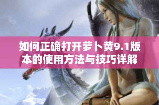 如何正确打开萝卜黄9.1版本的使用方法与技巧详解