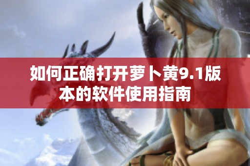 如何正确打开萝卜黄9.1版本的软件使用指南