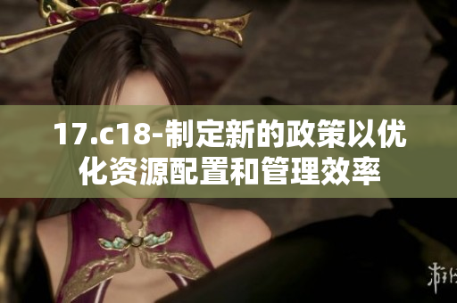 17.c18-制定新的政策以优化资源配置和管理效率