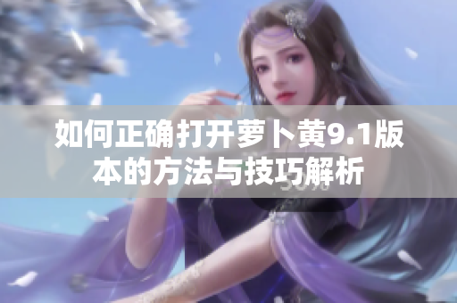 如何正确打开萝卜黄9.1版本的方法与技巧解析