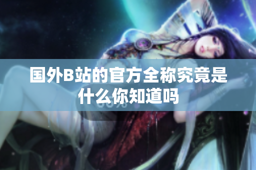 国外B站的官方全称究竟是什么你知道吗