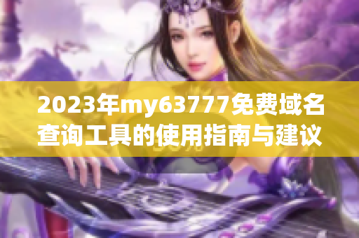 2023年my63777免费域名查询工具的使用指南与建议