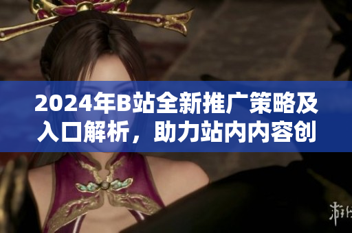 2024年B站全新推广策略及入口解析，助力站内内容创作与传播
