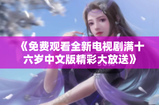 《免费观看全新电视剧满十六岁中文版精彩大放送》