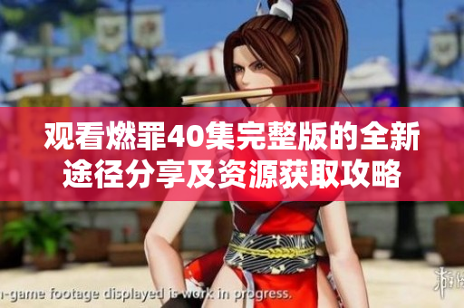 观看燃罪40集完整版的全新途径分享及资源获取攻略