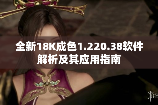 全新18K成色1.220.38软件解析及其应用指南