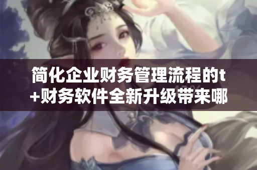 简化企业财务管理流程的t+财务软件全新升级带来哪些变化