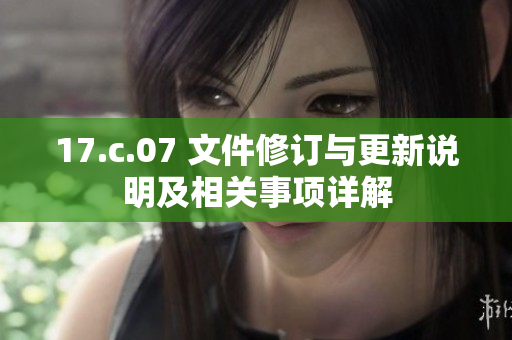 17.c.07 文件修订与更新说明及相关事项详解