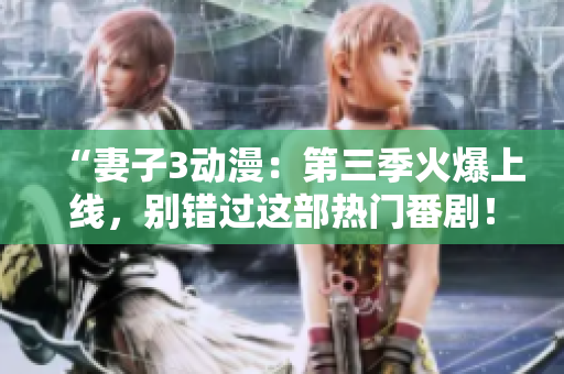 “妻子3动漫：第三季火爆上线，别错过这部热门番剧！”