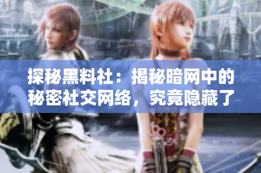 探秘黑料社：揭秘暗网中的秘密社交网络，究竟隐藏了什么惊人黑幕？