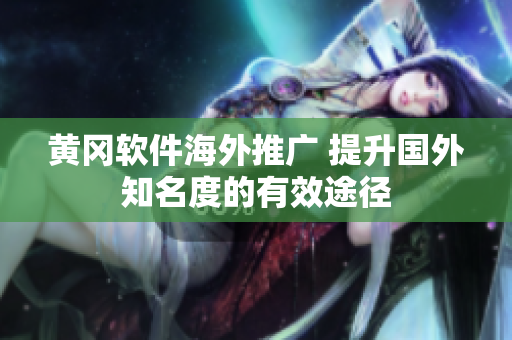 黄冈软件海外推广 提升国外知名度的有效途径